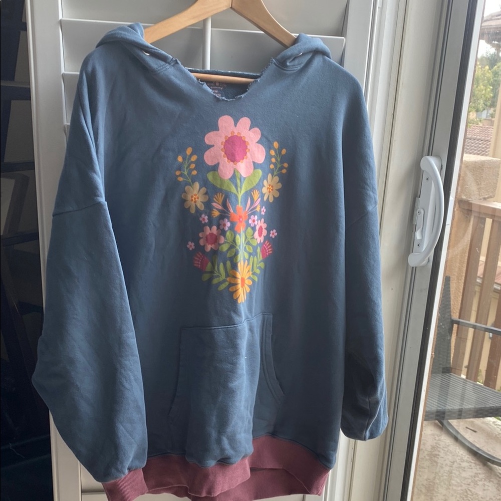 Natural Life Distressed Oversized Hoodie Sm/med